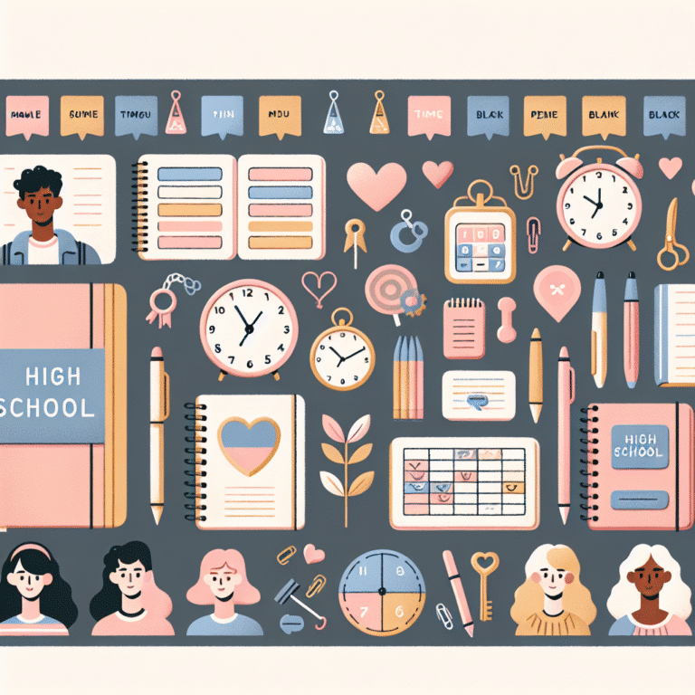 study planner ideas for high schoolers