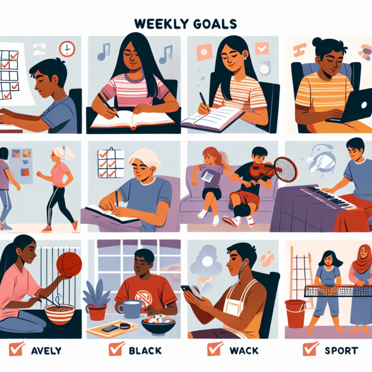 Examples of Weekly Goals for Teenagers